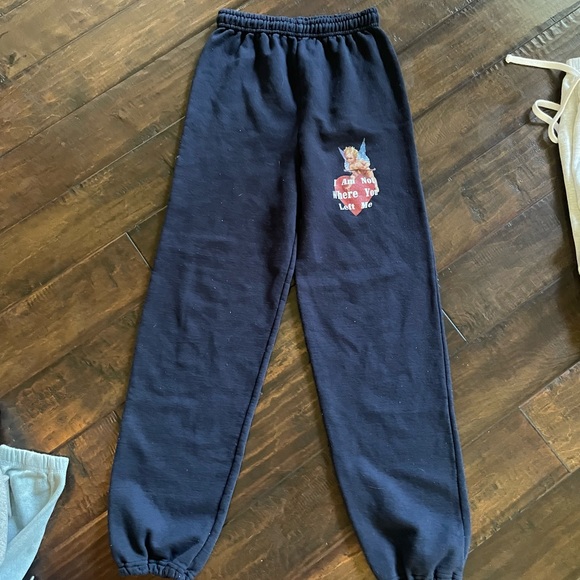 Boys Lie Pants - Boys Lie Black Sweatpants with Graphic